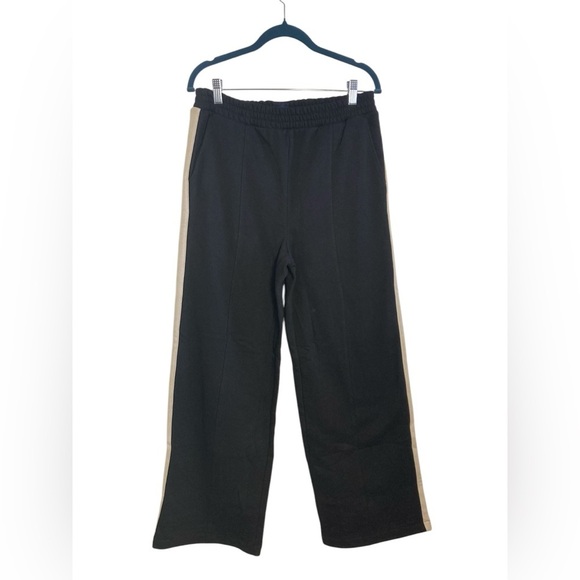 Gap Vintage Soft Wide Leg Sweatpants Black White Track Stripe Small NWT - Picture 3 of 11